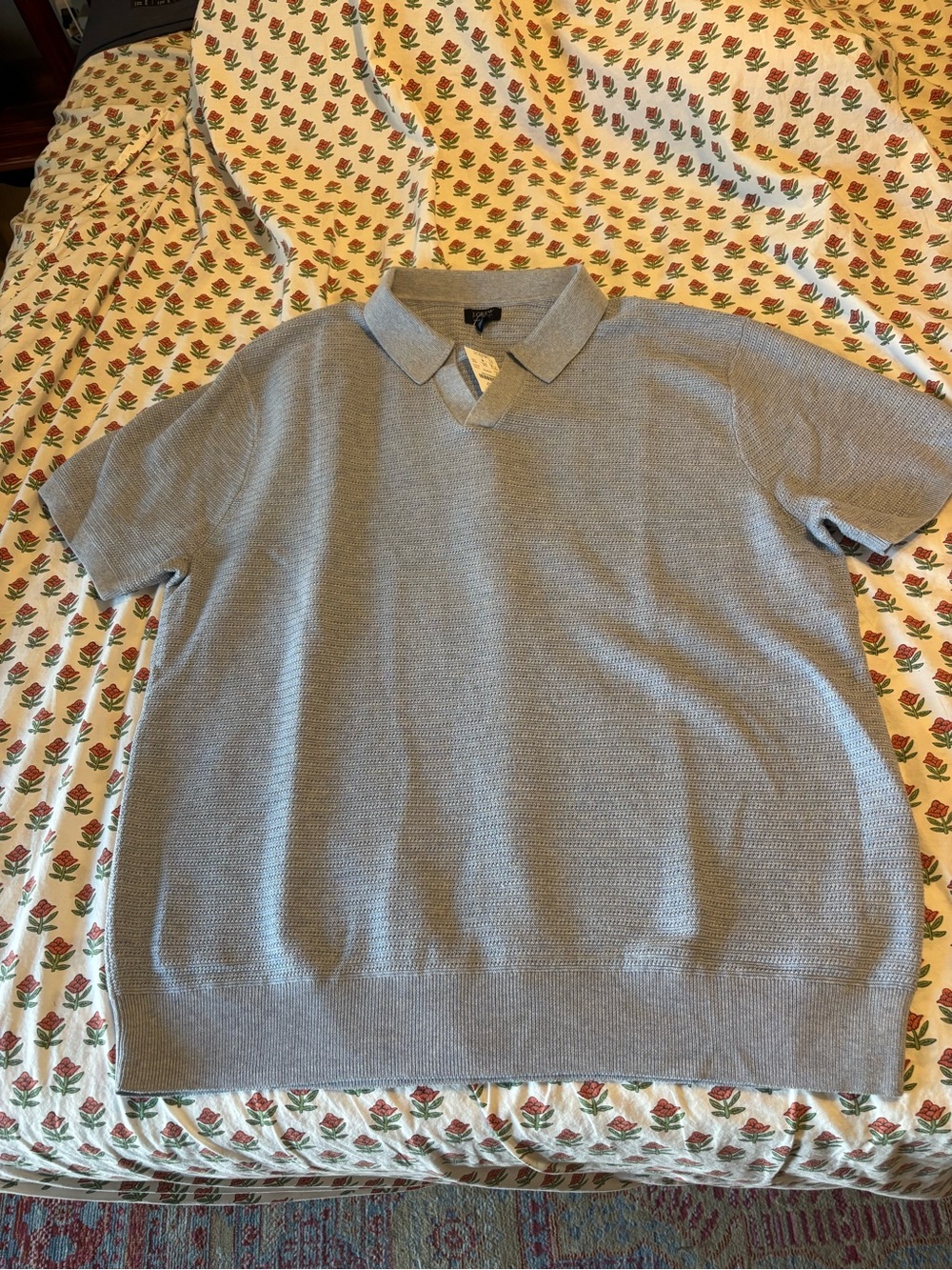 J. Crew Men's Short-Sleeve Polo in Pale Blue